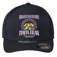 Autism Mom Fiercely Protective Mama Bear Support Flexfit Unipanel Trucker Cap