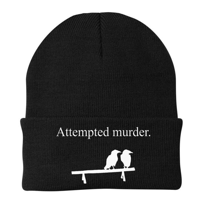 Attempted Murder Funny Sarcasm Crows Ornithology Beanie