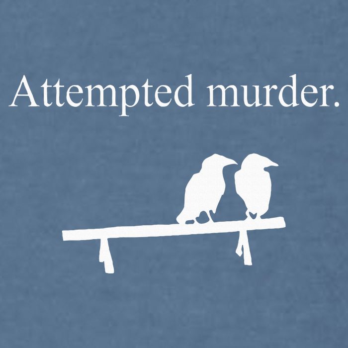 Attempted Murder Funny Sarcasm Crows Ornithology Garment-Dyed Sweatshirt