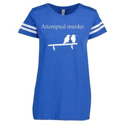 Attempted Murder Funny Sarcasm Crows Ornithology Enza Ladies Jersey Football T-Shirt