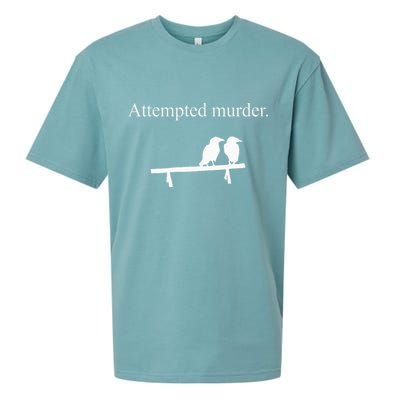Attempted Murder Funny Sarcasm Crows Ornithology Sueded Cloud Jersey T-Shirt