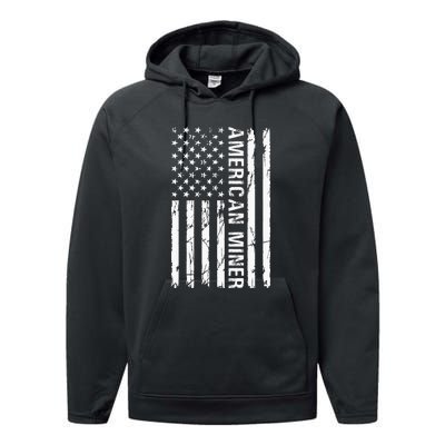 American Miner Funny American Miner Performance Fleece Hoodie