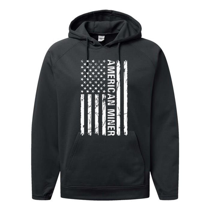 American Miner Funny American Miner Performance Fleece Hoodie