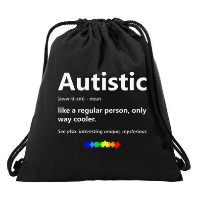 Autistic Meaning Funny Autism Awareness Month Drawstring Bag