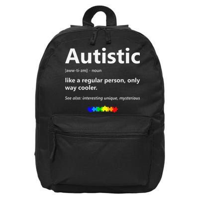 Autistic Meaning Funny Autism Awareness Month 16 in Basic Backpack
