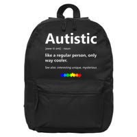 Autistic Meaning Funny Autism Awareness Month 16 in Basic Backpack