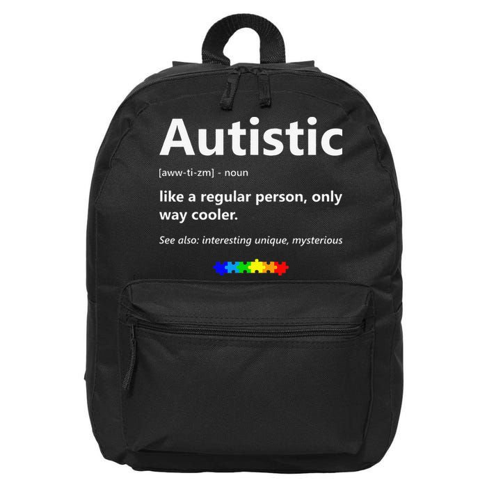 Autistic Meaning Funny Autism Awareness Month 16 in Basic Backpack