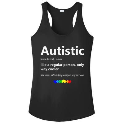Autistic Meaning Funny Autism Awareness Month Ladies PosiCharge Competitor Racerback Tank