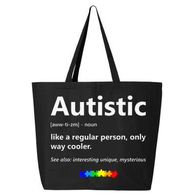 Autistic Meaning Funny Autism Awareness Month 25L Jumbo Tote