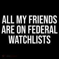 All My Friends Are On Federal Watch Lists Funny Sarcastic Tank Top