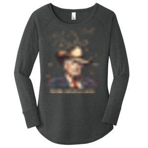 Aint My First Rodeo Western Cowboy Trump 2024 Ultra Maga Women's Perfect Tri Tunic Long Sleeve Shirt