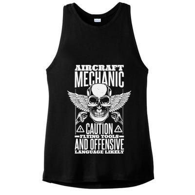 Aircraft Mechanic Flying Tools And Offensive Language, Plane Ladies PosiCharge Tri-Blend Wicking Tank