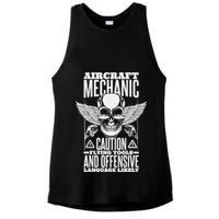 Aircraft Mechanic Flying Tools And Offensive Language, Plane Ladies PosiCharge Tri-Blend Wicking Tank