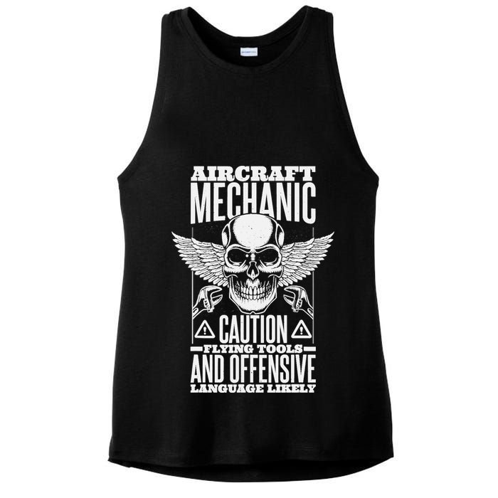 Aircraft Mechanic Flying Tools And Offensive Language, Plane Ladies PosiCharge Tri-Blend Wicking Tank