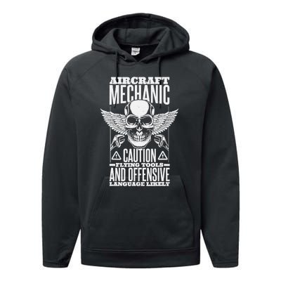 Aircraft Mechanic Flying Tools And Offensive Language, Plane Performance Fleece Hoodie