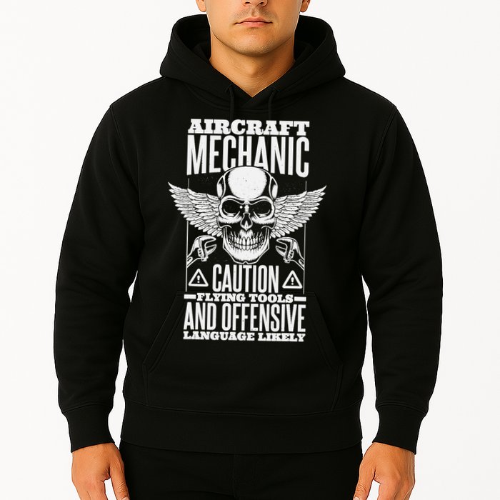 Aircraft Mechanic Flying Tools And Offensive Language, Plane Hoodie