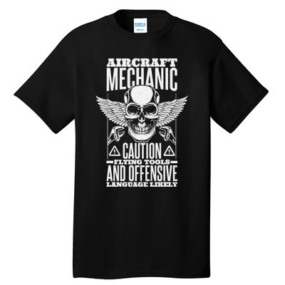 Aircraft Mechanic Flying Tools And Offensive Language, Plane Tall T-Shirt