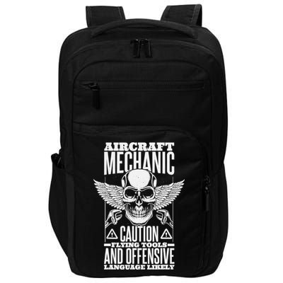 Aircraft Mechanic Flying Tools And Offensive Language, Plane Impact Tech Backpack