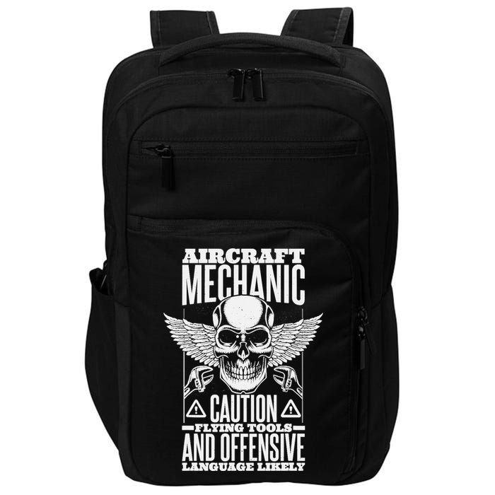 Aircraft Mechanic Flying Tools And Offensive Language, Plane Impact Tech Backpack
