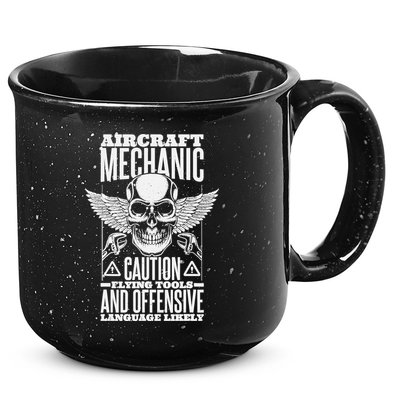 Aircraft Mechanic Flying Tools And Offensive Language, Plane 15oz Campfire Ceramic Mug