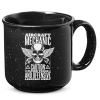 Aircraft Mechanic Flying Tools And Offensive Language, Plane 15oz Campfire Ceramic Mug