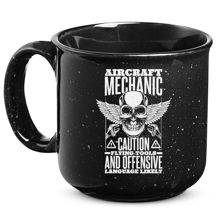 Aircraft Mechanic Flying Tools And Offensive Language, Plane 15oz Campfire Ceramic Mug