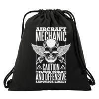 Aircraft Mechanic Flying Tools And Offensive Language, Plane Drawstring Bag