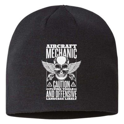 Aircraft Mechanic Flying Tools And Offensive Language, Plane Sustainable Beanie
