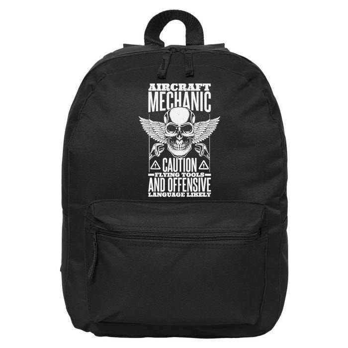 Aircraft Mechanic Flying Tools And Offensive Language, Plane 16 in Basic Backpack