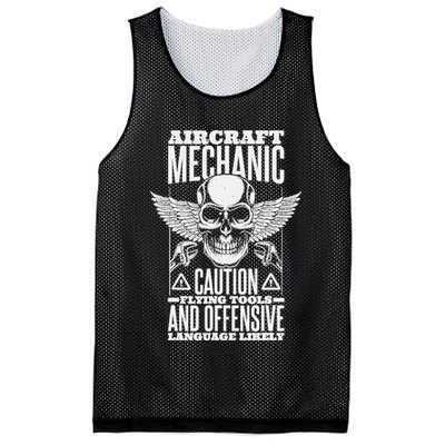 Aircraft Mechanic Flying Tools And Offensive Language, Plane Mesh Reversible Basketball Jersey Tank