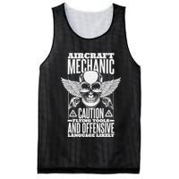 Aircraft Mechanic Flying Tools And Offensive Language, Plane Mesh Reversible Basketball Jersey Tank