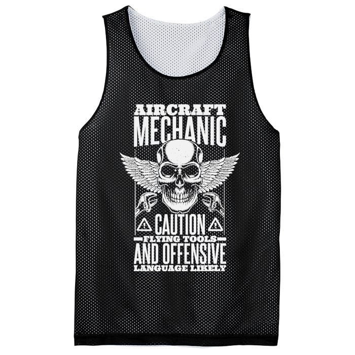 Aircraft Mechanic Flying Tools And Offensive Language, Plane Mesh Reversible Basketball Jersey Tank