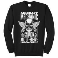 Aircraft Mechanic Flying Tools And Offensive Language, Plane Tall Sweatshirt