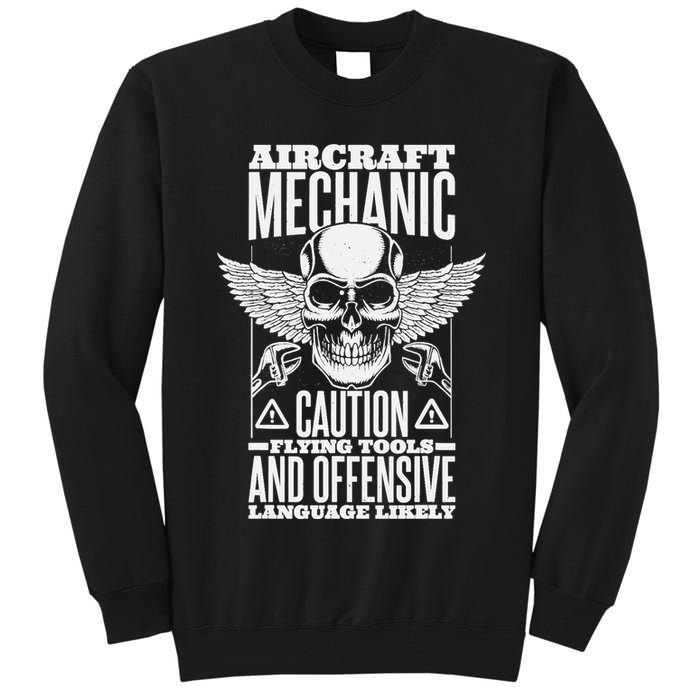 Aircraft Mechanic Flying Tools And Offensive Language, Plane Tall Sweatshirt