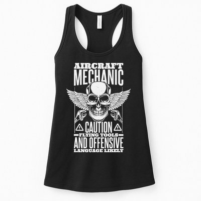 Aircraft Mechanic Flying Tools And Offensive Language, Plane Womens Tank Top