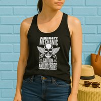 Aircraft Mechanic Flying Tools And Offensive Language, Plane Womens Tank Top