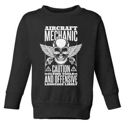 Aircraft Mechanic Flying Tools And Offensive Language, Plane Toddler Sweatshirt