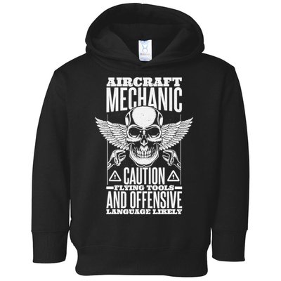 Aircraft Mechanic Flying Tools And Offensive Language, Plane Toddler Hoodie