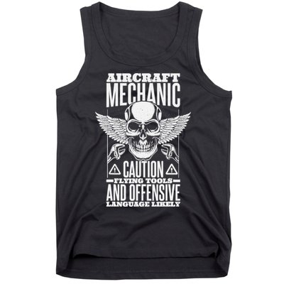 Aircraft Mechanic Flying Tools And Offensive Language, Plane Tank Top