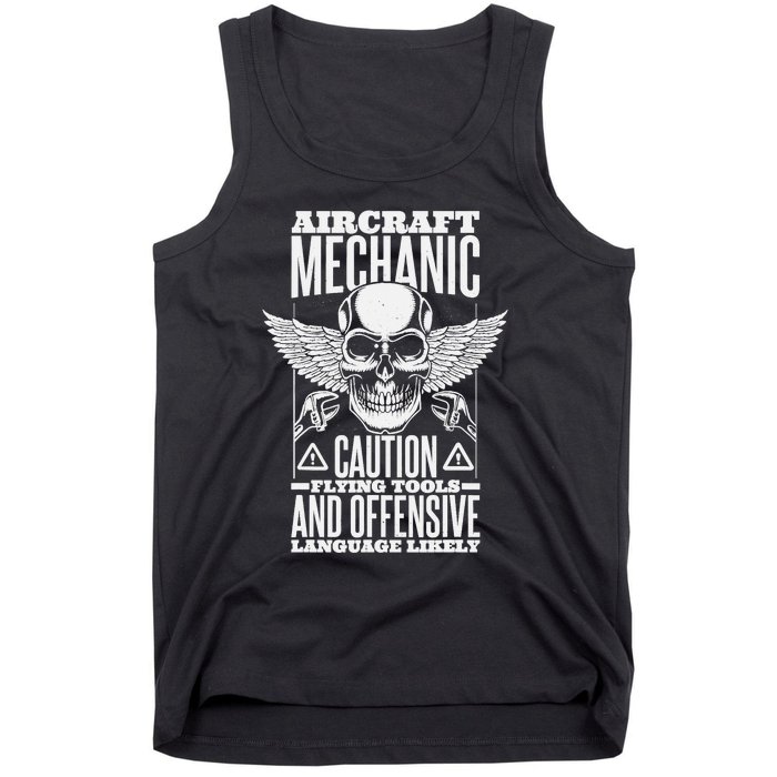 Aircraft Mechanic Flying Tools And Offensive Language, Plane Tank Top