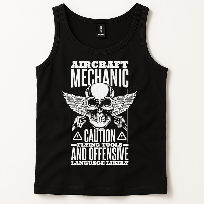 Aircraft Mechanic Flying Tools And Offensive Language, Plane Tank Top