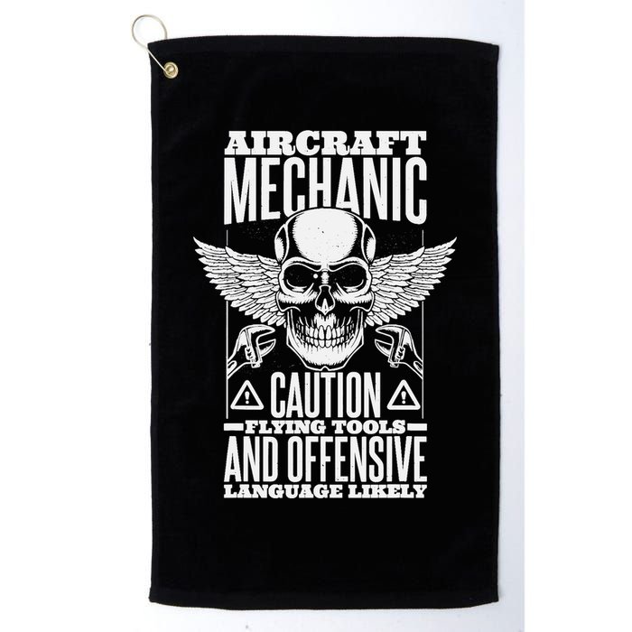 Aircraft Mechanic Flying Tools And Offensive Language, Plane Golf Towel