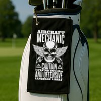 Aircraft Mechanic Flying Tools And Offensive Language, Plane Golf Towel