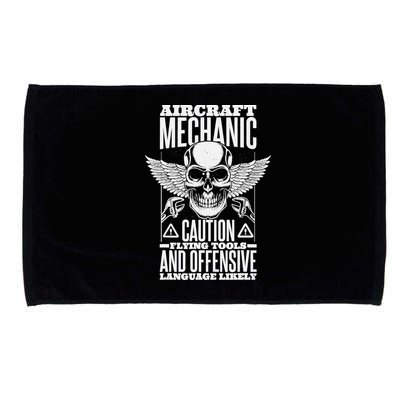 Aircraft Mechanic Flying Tools And Offensive Language, Plane Microfiber Hand Towel