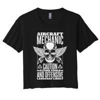 Aircraft Mechanic Flying Tools And Offensive Language, Plane Crop Top