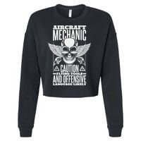 Aircraft Mechanic Flying Tools And Offensive Language, Plane Cropped Pullover Crew