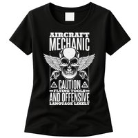 Aircraft Mechanic Flying Tools And Offensive Language, Plane Womens T-Shirt