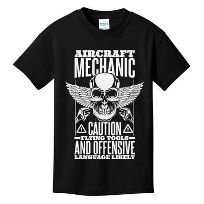 Aircraft Mechanic Flying Tools And Offensive Language, Plane Kids T-Shirt