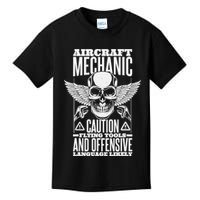 Aircraft Mechanic Flying Tools And Offensive Language, Plane Kids T-Shirt