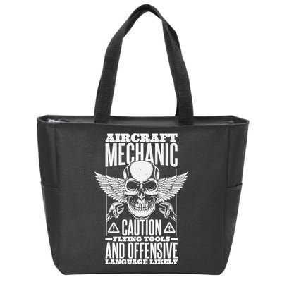Aircraft Mechanic Flying Tools And Offensive Language, Plane Zip Tote Bag